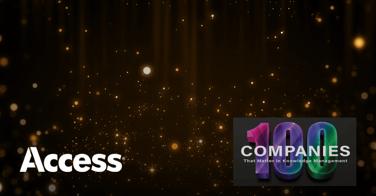 Access es nombrada por KMWorld por cuarto año consecutivo como una de las 100 empresas de mayor importancia en Gestión del Conocimiento